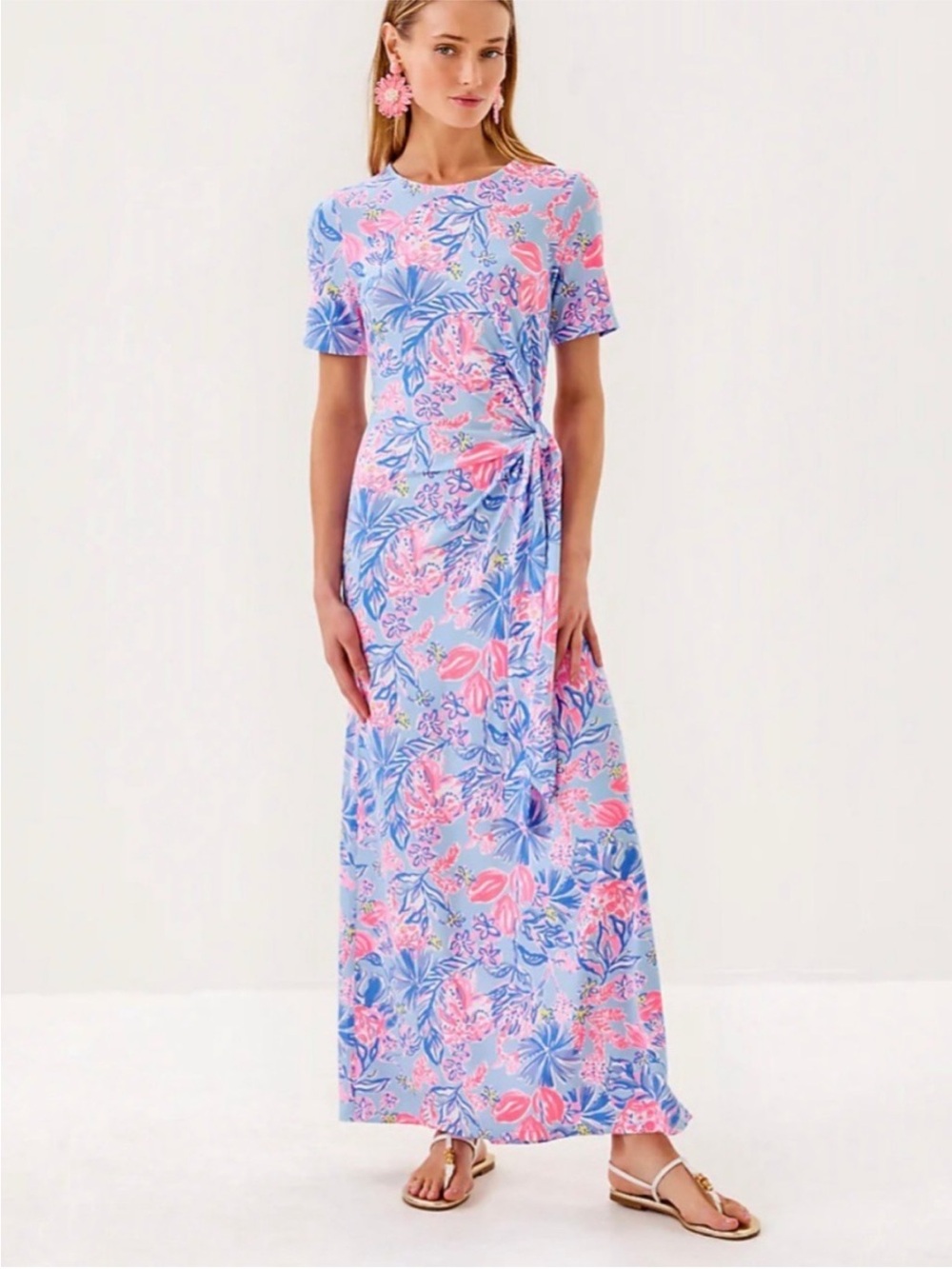 Lilly Pulitzer Chace Maxi Dress Multi Elephant Splash